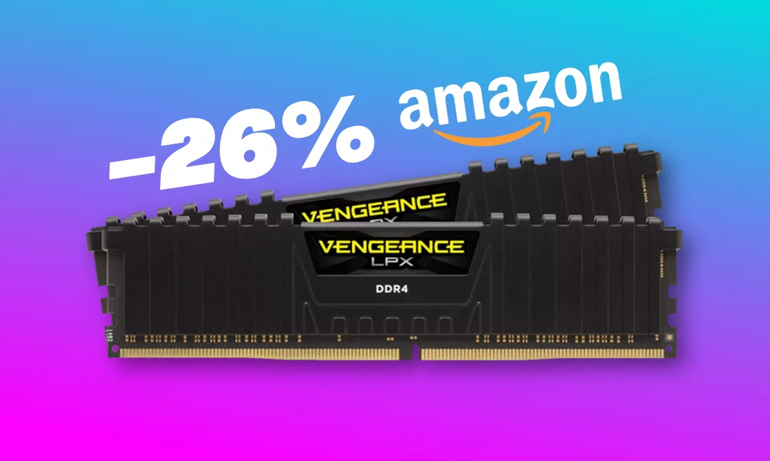 Memoria RAM Corsair Vengeance LPX16GB: -26% su Amazon