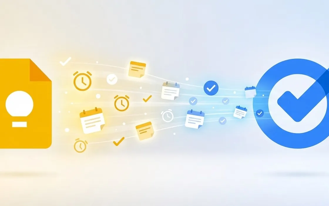 Google sposta le note di Keep su Tasks e i promemoria non arrivano più