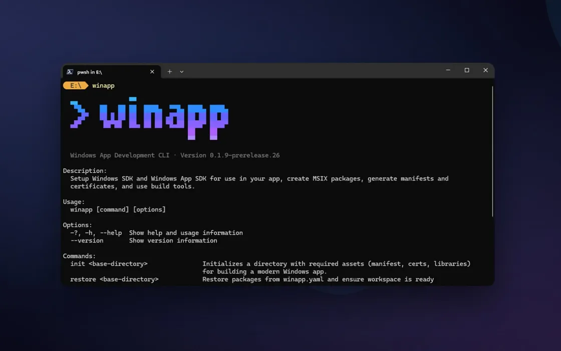 winapp: nuova CLI di Microsoft che semplifica lo sviluppo di applicazioni Windows