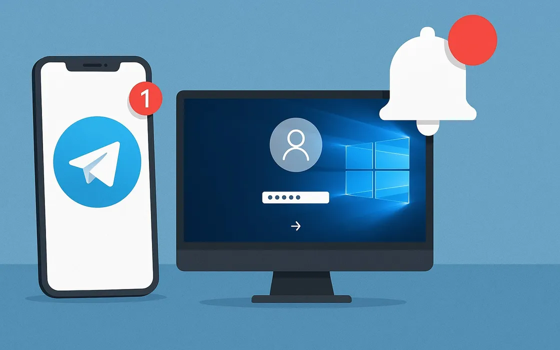 Come ricevere una notifica push su Telegram ogni volta che qualcuno fa login sul PC Windows