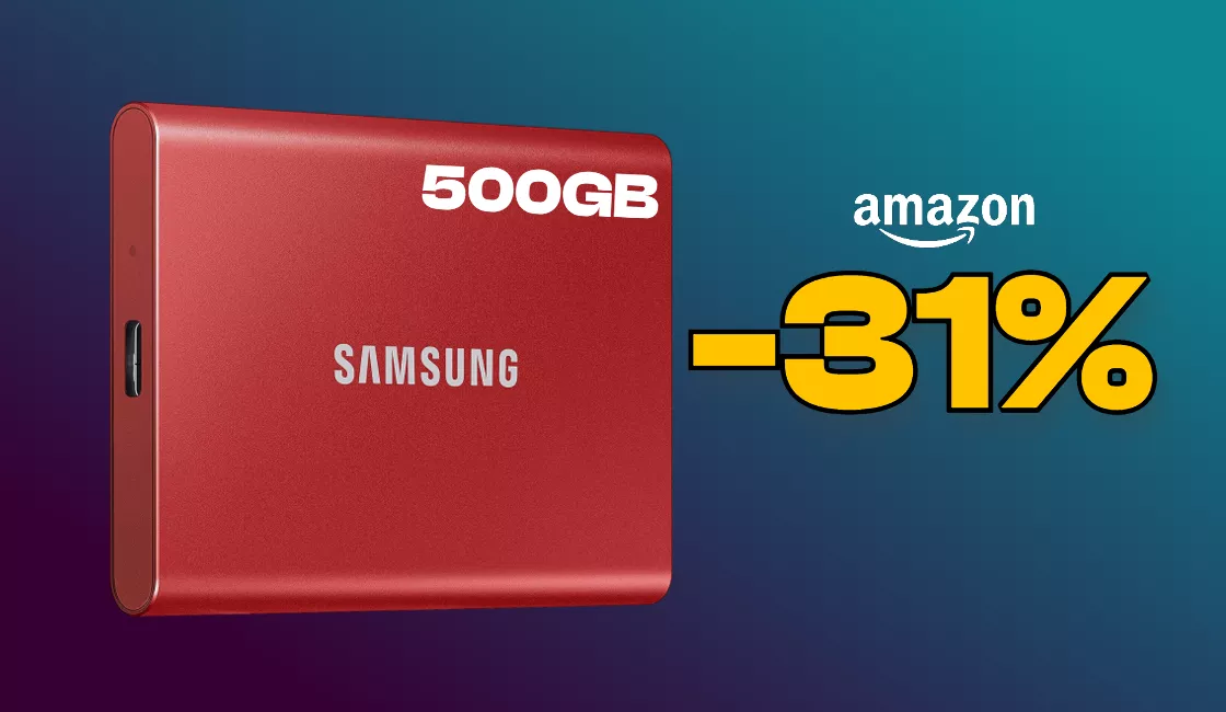Samsung T7 Portable: l'SSD da 500GB è al minimo storico su Amazon
