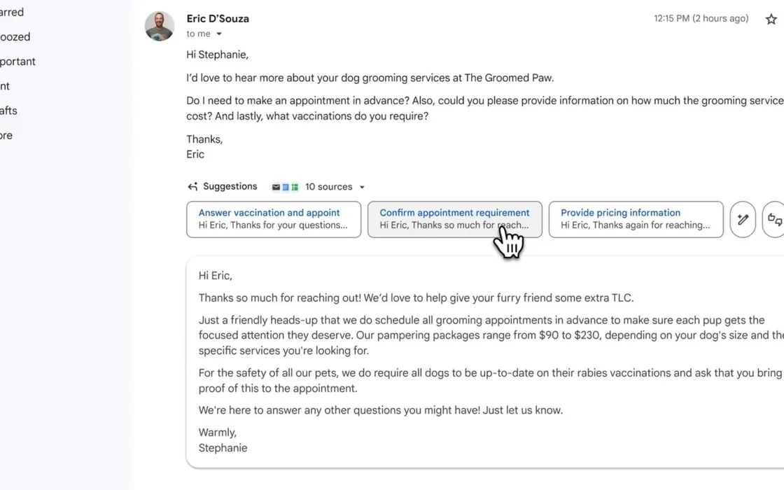Gmail si evolve: risposte intelligenti personalizzate e calendario smart