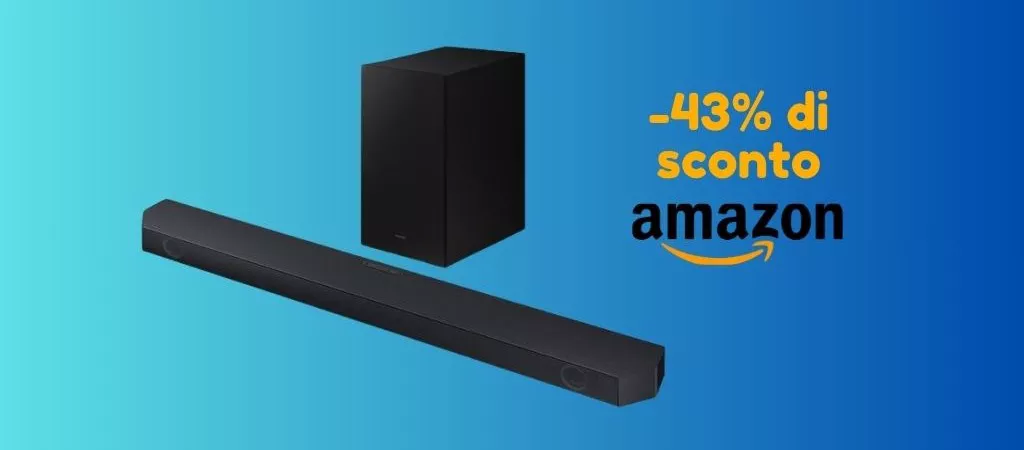 PREZZO OUTLET: soundbar Samsung SCONTATA del 43% su Amazon!