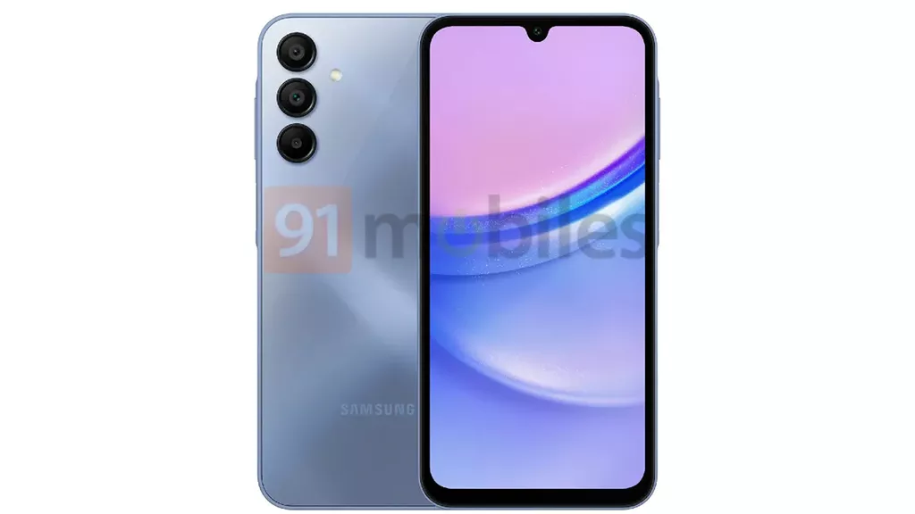 Samsung Galaxy A15 argento render