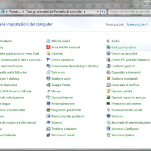 Windows 7: creare un file d'immagine del contenuto del disco fisso