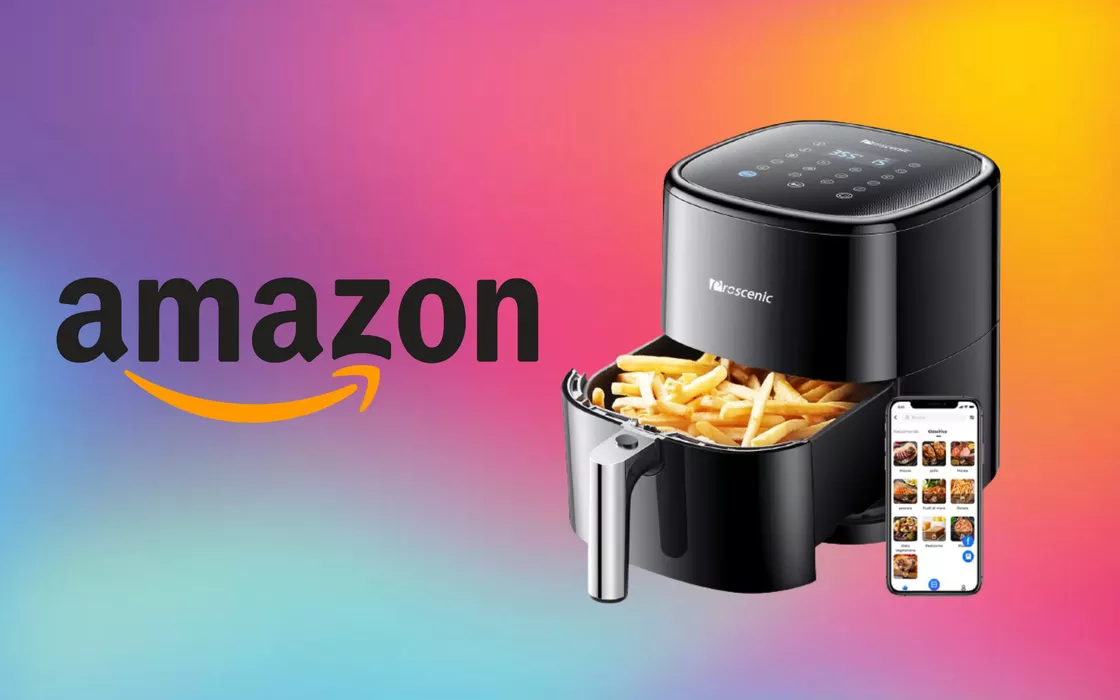Friggitrice ad aria con display LED e Alexa in super sconto Amazon
