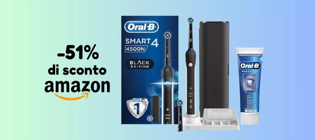 OFFERTA A TEMPO: spazzolino elettrico Smart Oral-B SCONTATO del 51% (solo su Amazon)