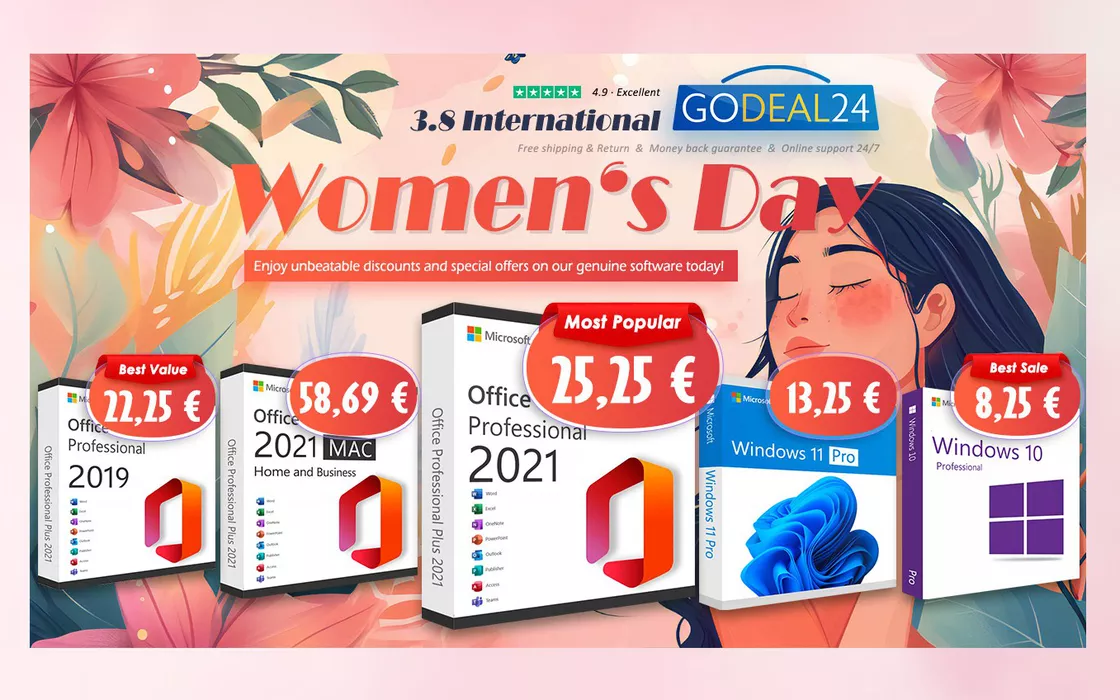Per la festa della donna, con Godeal24 Office 2021 Pro è a soli 25,25€!