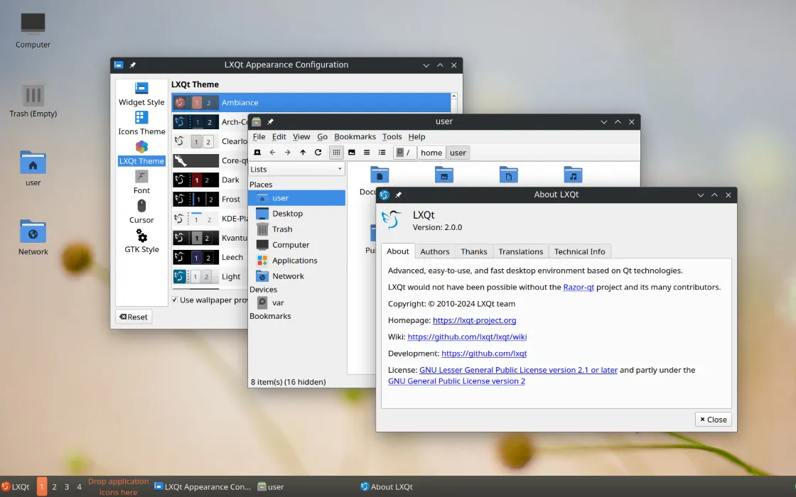 LXQt 2.1 ora ufficiale con sessione sperimentale Wayland