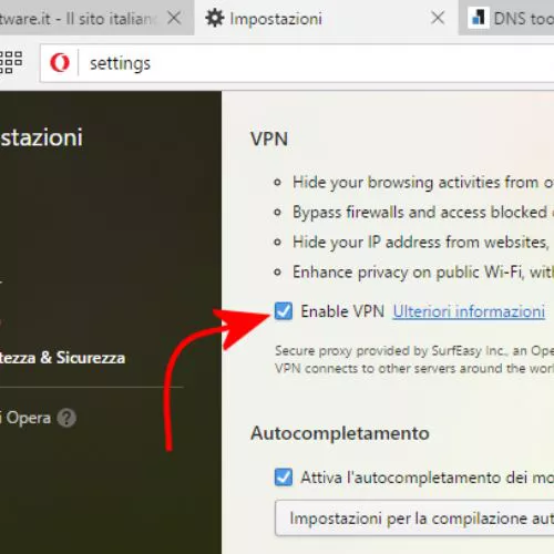 VPN free, come usare quella di Opera e proteggere i dati