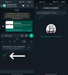 WhatsApp - Sticker generati con AI