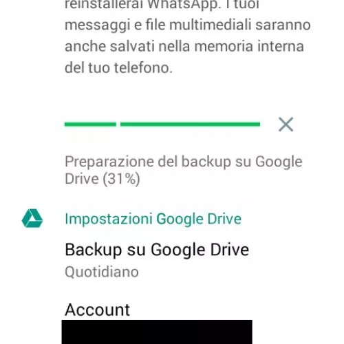 Backup WhatsApp su Google Drive, come funziona