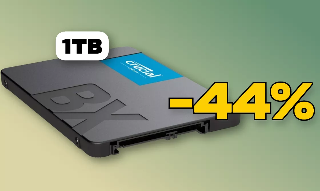SSD interno Crucial 1TB in OFFERTA a prezzo stracciato (-44%)