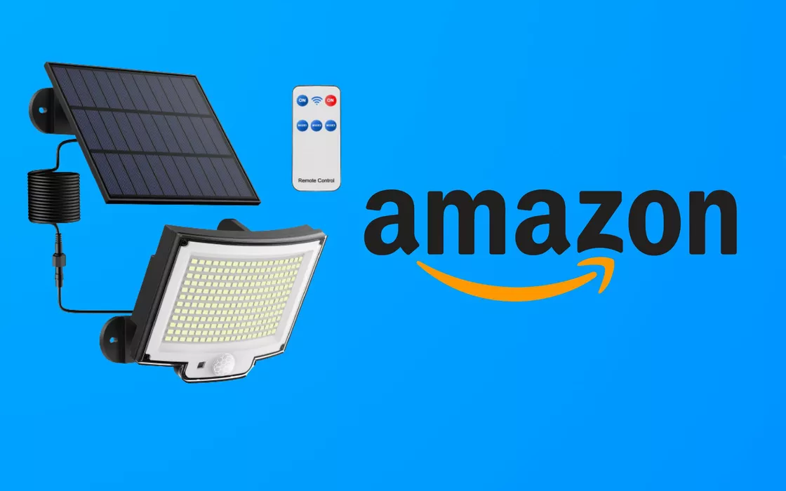 Luce solare LED con sensore movimento quasi in regalo su Amazon