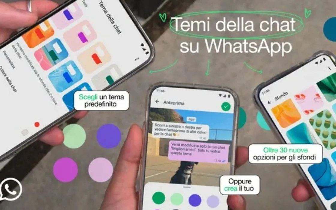WhatsApp: temi e sfondi colorano la chat, sono ora disponibili per tutti