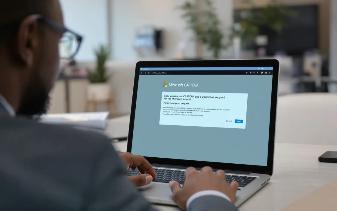Allerta Phishing: cybercriminali sfruttano logo Microsoft con falso CAPTCHA