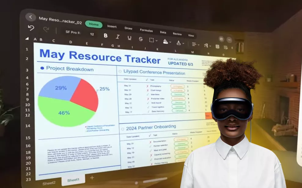 Apple Vision Pro: Word, Excel e Teams compatibili con il visore al lancio