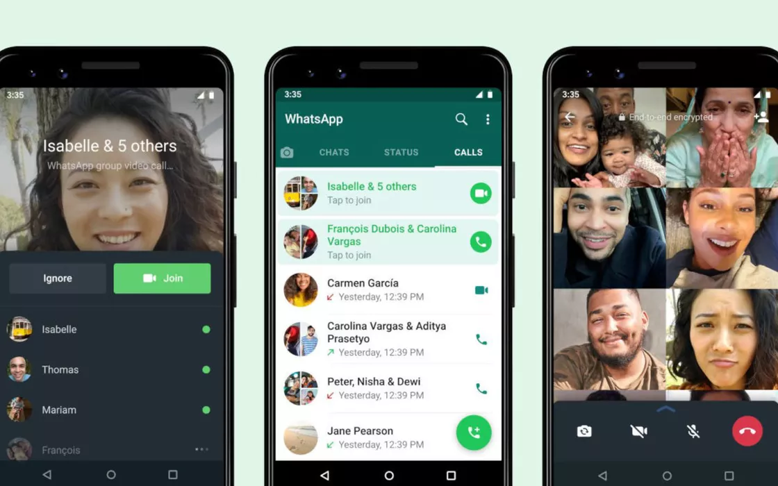WhatsApp si aggiorna, ecco le chiamate di gruppo con 31 partecipanti