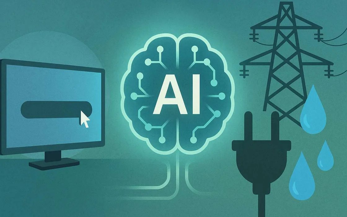 Google Gemini e l’impatto ambientale dell’AI: un prompt consuma come 9 secondi di TV e 5 gocce d’acqua