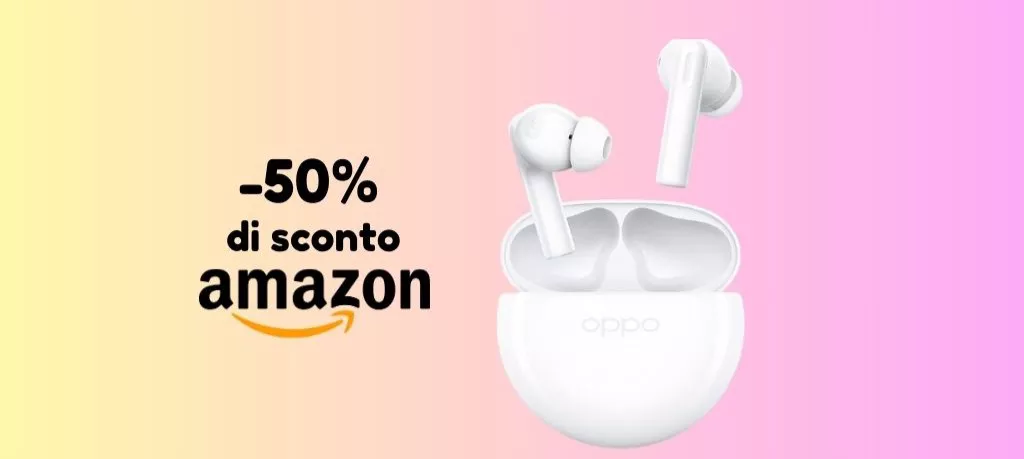 Cuffie OPPO Enco Buds2 tue ad un PREZZO OUTLET (-50% di sconto su Amazon)