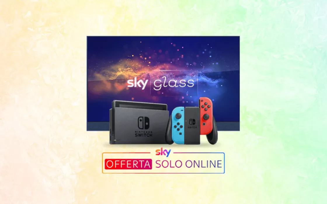 Sky Glass, Sky TV, Netflix, Cinema e Nintendo Switch: offerta SOLO ONLINE