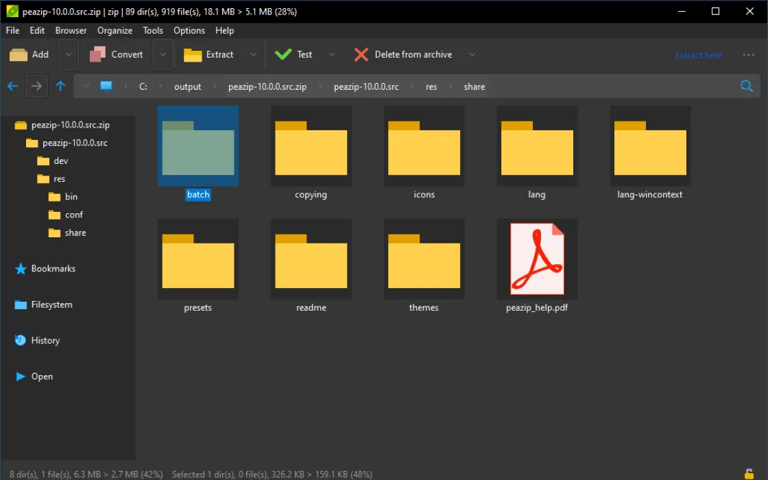 PeaZip 10: file archiver arriva con un'interfaccia rinnovata