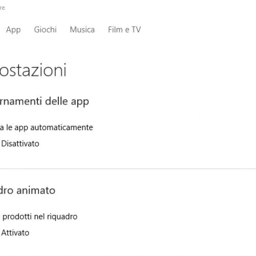 Windows Store non aggiorna più le app in automatico