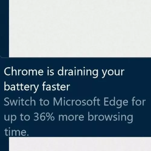 Windows 10 consiglia Edge per migliorare i consumi
