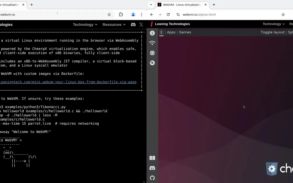 WebVM: Linux in esecuzione nel browser