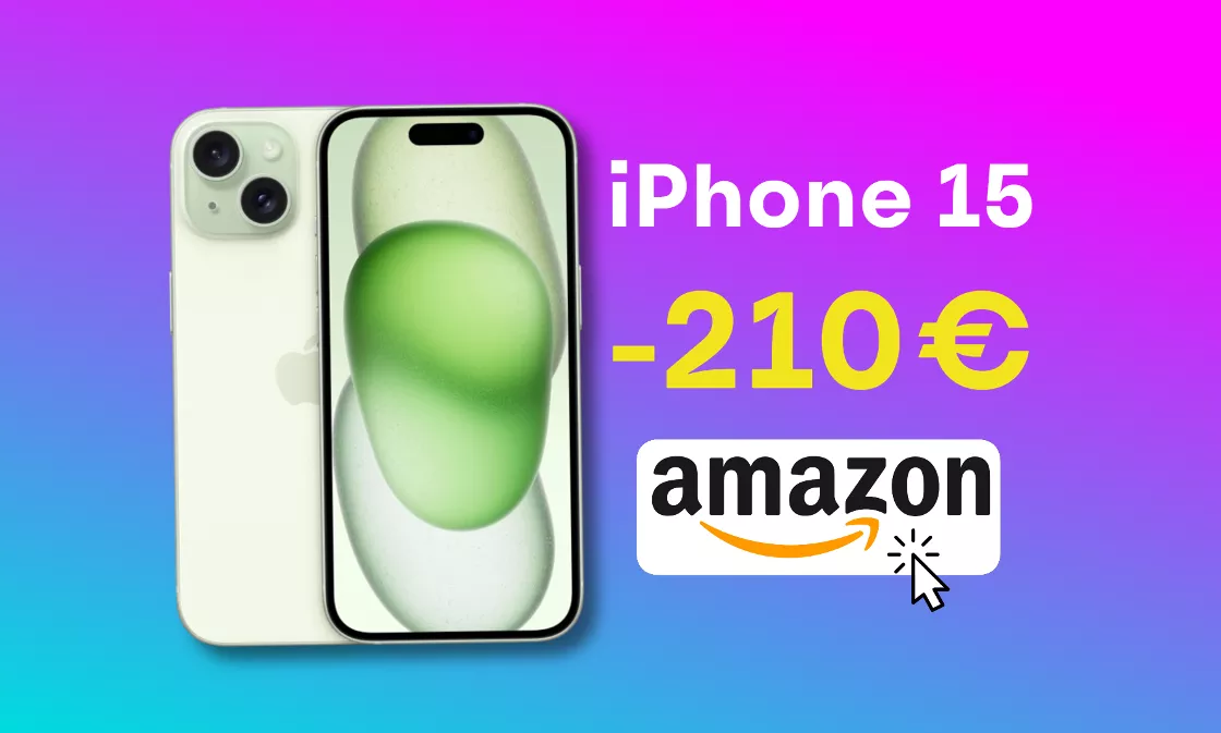 iPhone 15 con Dynamic Island e super fotocamera SCONTATO di 210€