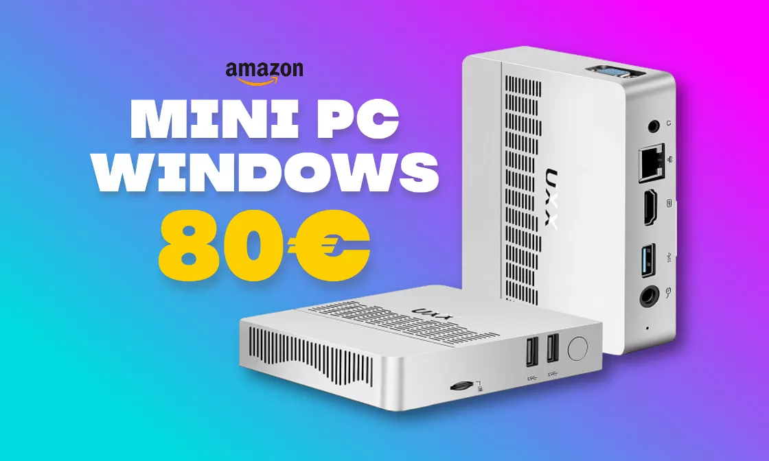 Mini PC ultra-compatto per casa e ufficio: solo 80€ su Amazon