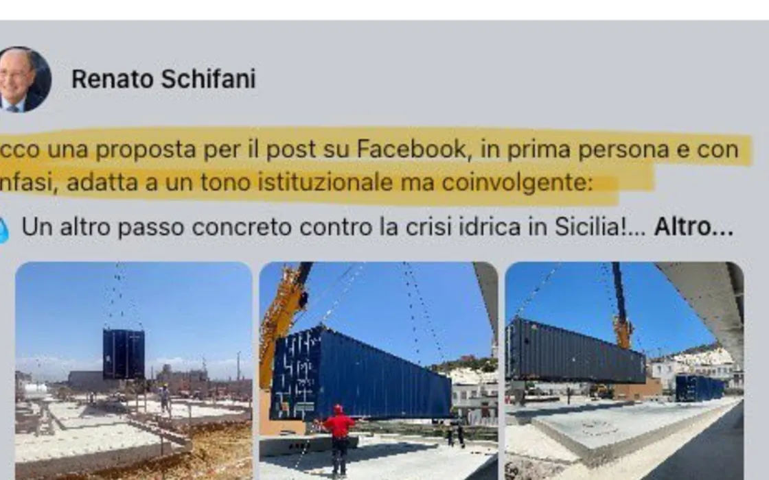 Il Presidente della Regione Sicilia si fa fare i post social da ChatGPT