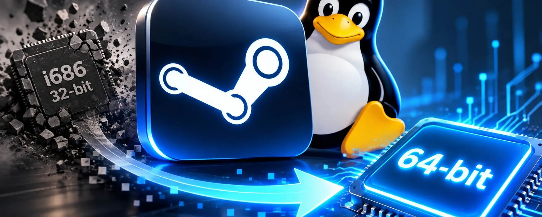 Steam su Linux diventa a 64 bit: addio alla storica dipendenza i686