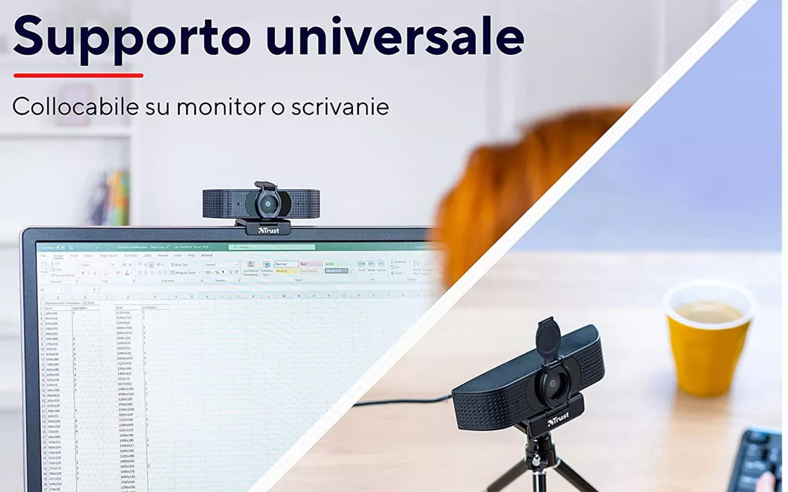 Webcam Trust Teza 4K Ultra HD con 2 mic e fuoco automatico: MINIMO STORICO su Amazon