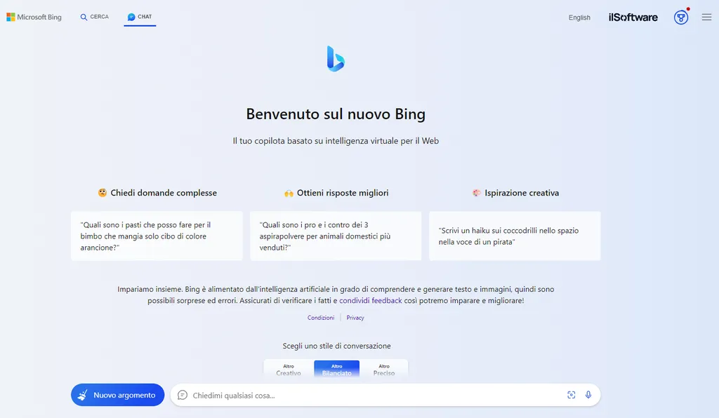 Bing Chat in Google Chrome