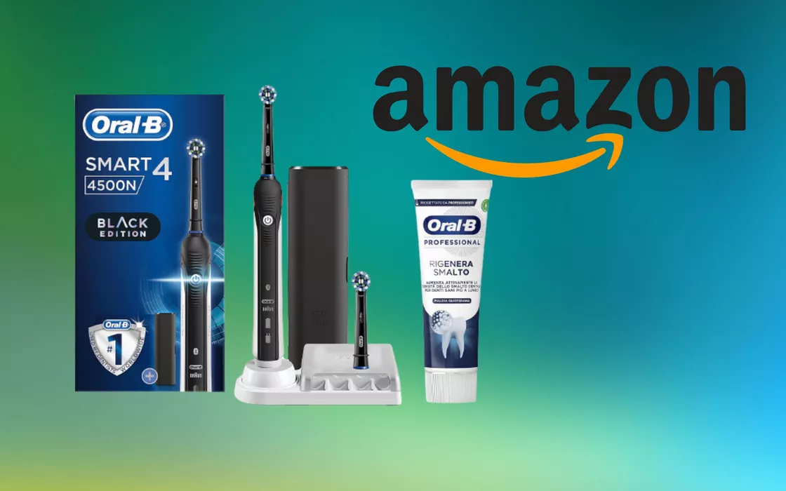 Denti più bianchi con lo spazzolino elettrico Oral-B al 63% su Amazon