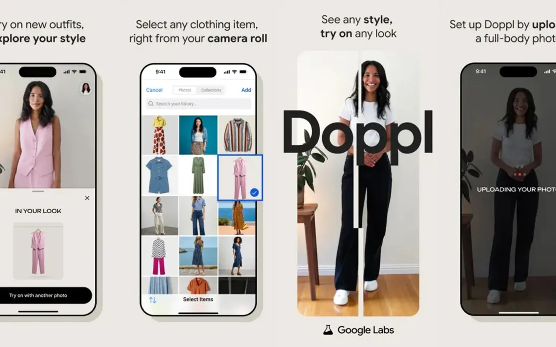 Google lancia Doppl: l'app AI per provare abiti virtualmente