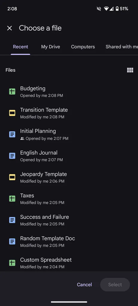 Nuovo Selettore Google Drive