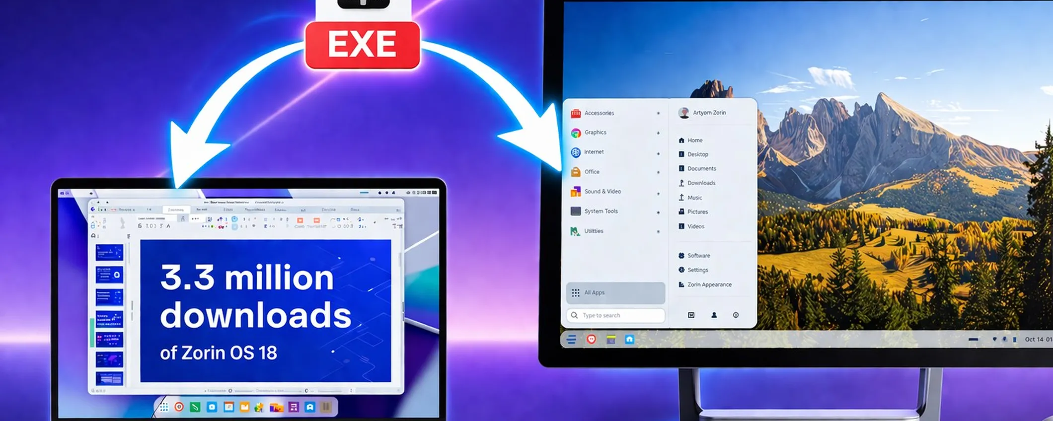Apri un file EXE su Linux e succede questo: Zorin OS 18.1 cambia registro