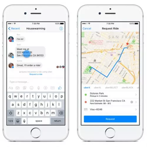 Uber si allea con Facebook, prima corsa gratuita
