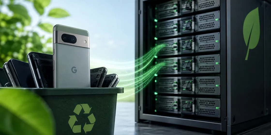 Google ricicla 2.000 vecchi smartphone e li trasforma in un data center a basse emissioni